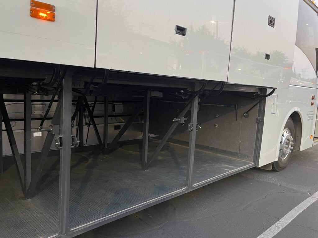 Charter bus rental Phoenix storage