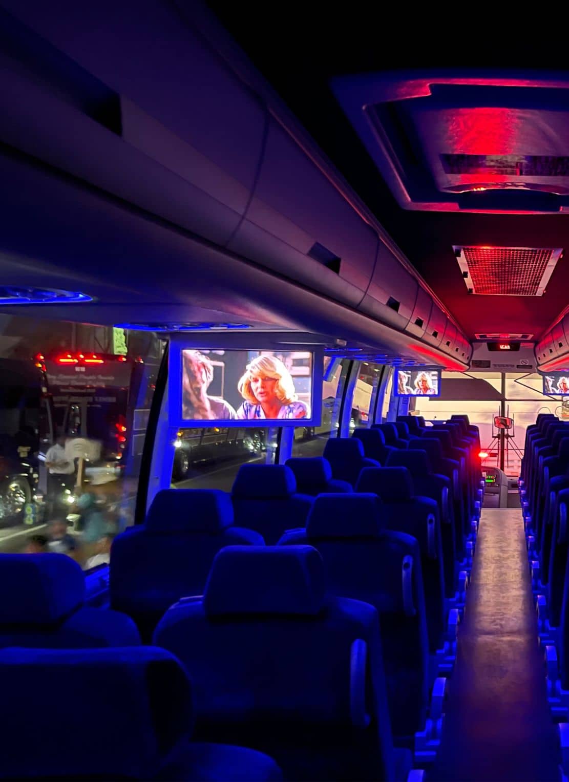Divine Charter Bus Rental With Movie Monitors 