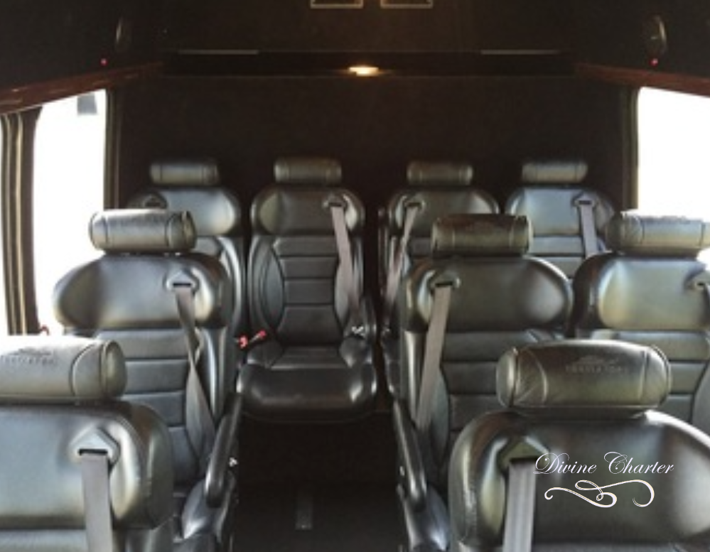 Mini Bus rental Phoenix interior - Divine Charter Bus Rentals