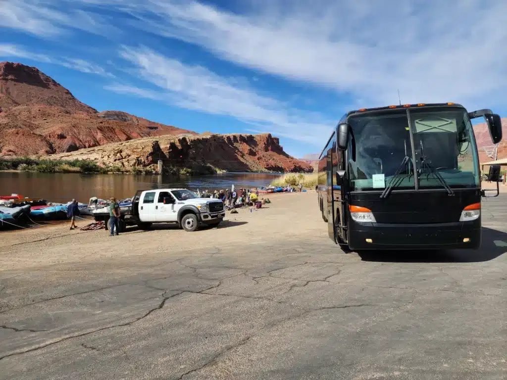 charter bus rental Phoenix rafting trip Grand Canyon