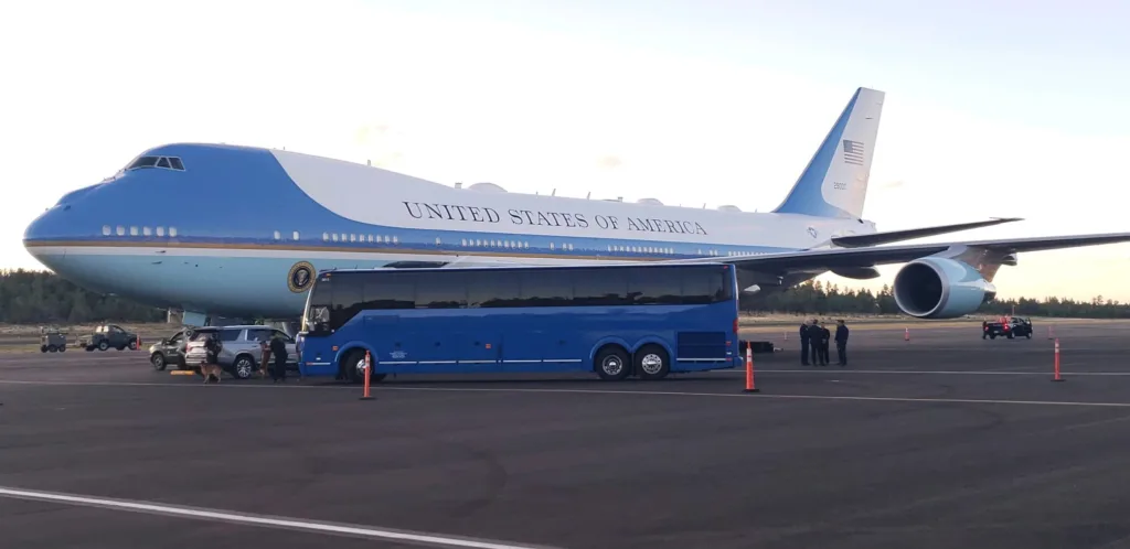 Airforce One Bus Rental to Grand Canyon Divine Charter Bus Rentals