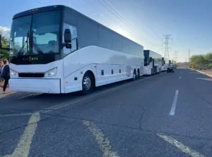 white charter bus for rent in az