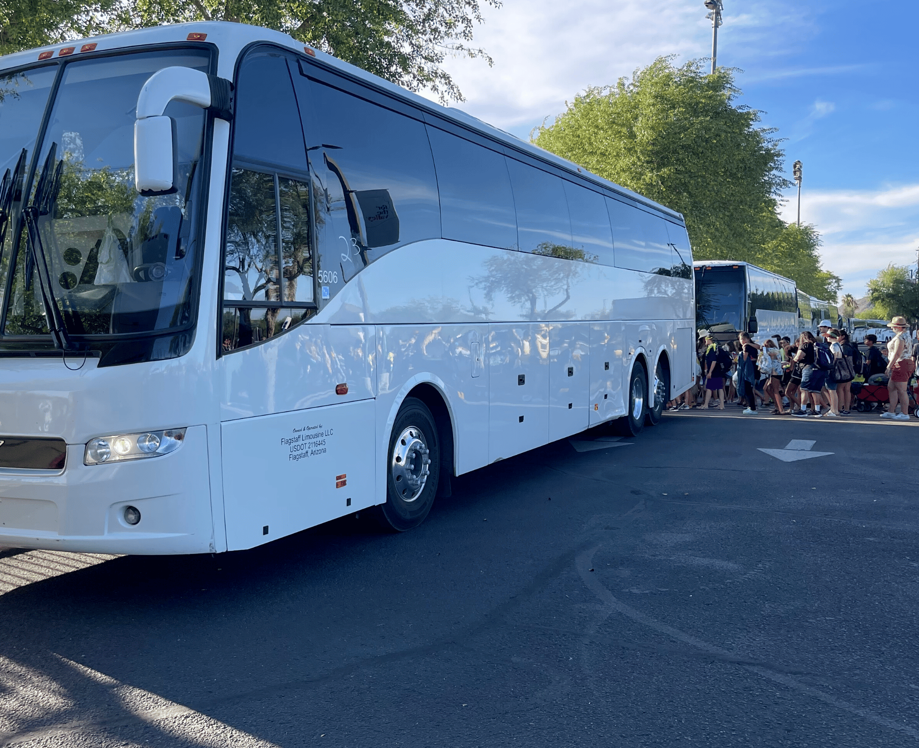 a charter bus for group events in southwest az